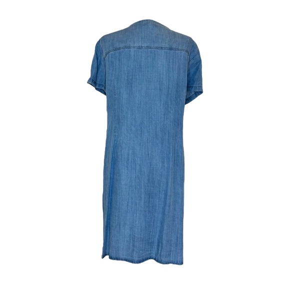 Carre Noir Women's Short V-Neck Denim Dress Size XL Button Up Casual Soft NWT - Picture 3 of 4